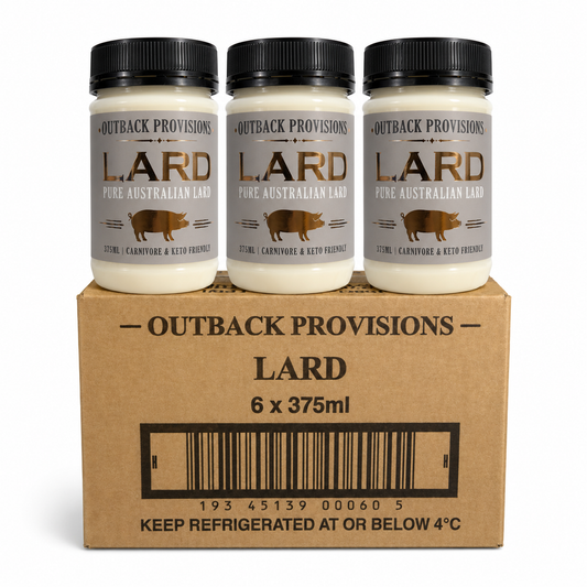 Pure Australian Pork Lard 6 Pack | 6 x 375ml | Outback Provisions